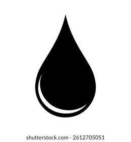 Water drop icon black vector isolated on white background.