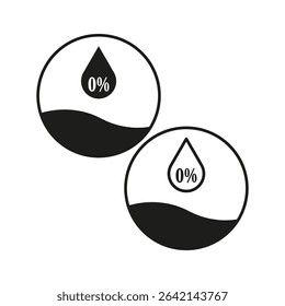 Water drop icon. Black and white contrast. Vector liquid shape. Hydration symbol.