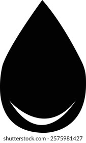 water drop icon black.Abstract black water drop icon design with flowing leaves and dots. Perfect for beauty, and health brands.simple water droplet symbol. transparent vector illustration.