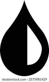 water drop icon black.Abstract black water drop icon design with flowing leaves and dots. Perfect for beauty, and health brands.simple water droplet symbol. transparent vector illustration.