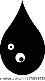 water drop icon black.Abstract black water drop icon design with flowing leaves and dots. Perfect for beauty, and health brands.simple water droplet symbol. transparent vector illustration.