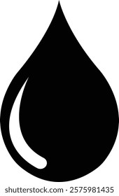 water drop icon black.Abstract black water drop icon design with flowing leaves and dots. Perfect for beauty, and health brands.simple water droplet symbol. transparent vector illustration.