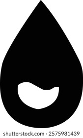 water drop icon black.Abstract black water drop icon design with flowing leaves and dots. Perfect for beauty, and health brands.simple water droplet symbol. transparent vector illustration.