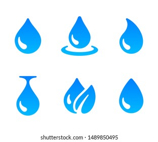 Water drop icon. Blue water droplet logo design