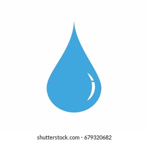 Water drop icon  blue flat style vector illustration