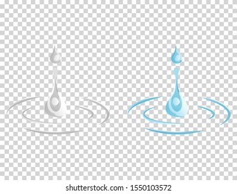 Water And Drop Icon - Blue wave and water splashe, wavy symbol of nature in motion vector Illustrations.
