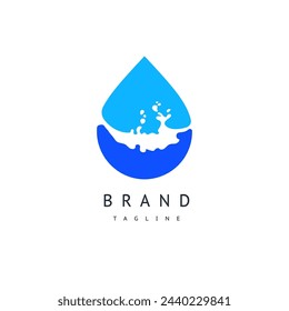 Icono de gota de agua, se puede utilizar para el logotipo o el nombre de la marca, ilustración vectorial.