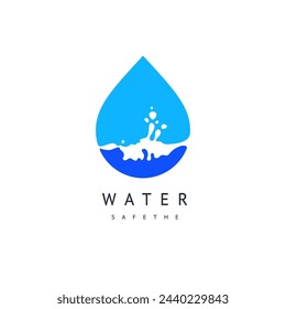 Wassertropfen-Symbol, kann für Logo oder Markenname, Vektorgrafik verwendet werden.