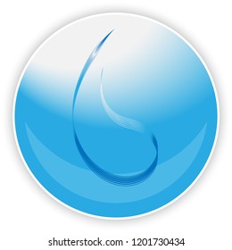 Water drop icon circle modern design