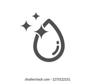 Water drop icon. Clean crystal aqua sign. Liquid symbol. Quality design element. Classic style icon. Vector