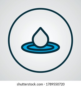 Water drop icon colored line symbol. Premium quality isolated splash element in trendy style.