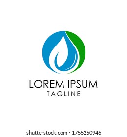 Water drop icon with a combination of house and leaves
