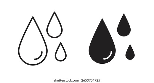 Wassertropfen Symbol Design Element. Bearbeitbarer Strich. Vektorgrafik