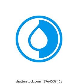 Water drop icon design, oil drop logo template, rain drop symbol, circle shape vector illustration