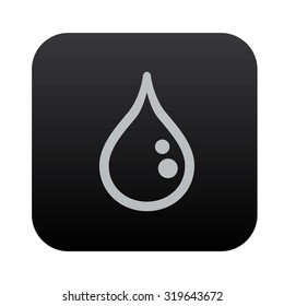 Water drop icon design on black button background,vector