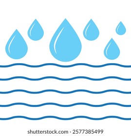 Water drop icon, Water droplet symbol, Minimalistic drop icon set design.