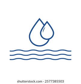 Water drop icon, Water droplet symbol, Minimalistic drop icon set design.