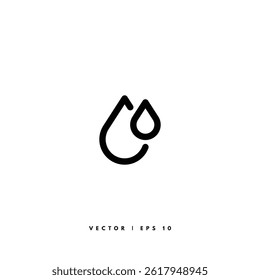 Water Drop Icon. Editable Stroke
