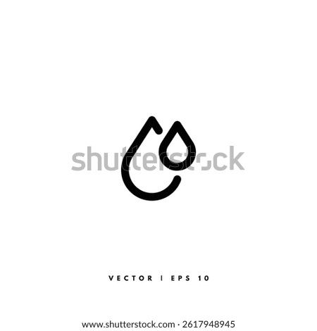 Water Drop Icon. Editable Stroke