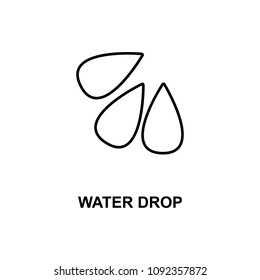 water drop icon. Element of simple web icon with name for mobile concept and web apps. Thin line water drop icon can be used for web and mobile on white background