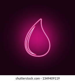 water drop icon. Elements of Ecology in neon style icons. Simple icon for websites, web design, mobile app, info graphics