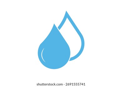 water drop icon, flat water drop icon.