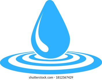 Icono de caída de agua. Diseño de color plano. Ilustración vectorial.