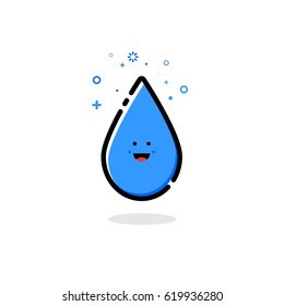 Water drop icon, flat design template, vector illustration