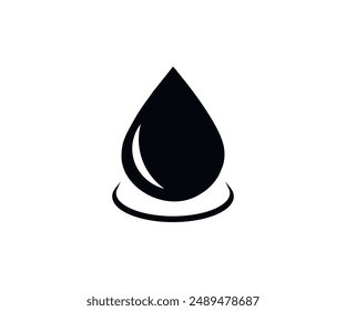 Water drop icon. Flat droplet vector design and illustration.
