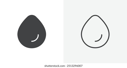 Water drop icon flat and simple set design