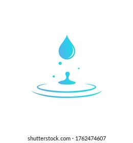 Icono de caída de agua plana. Símbolo de salpicadura. Vector de fondo blanco aislado. Eps 10.