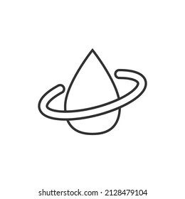Water drop icon in flat style. Droplet vector illustration on white isolated background. Recycle sign business concept.