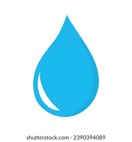 Water drop icon in flat style on isolated background.Rain vector illustration.