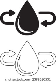 Wassertropfsymbol im flachen Stil. Dropdown-Vektorgrafik 