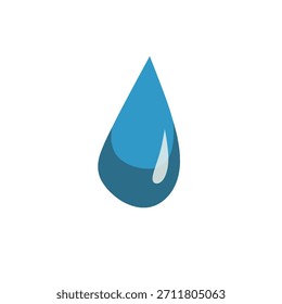 Icono de gota de agua en estilo plano para imágenes de Clima lluvioso. Ideal para Elementos de interfaz de usuario, gráficos climáticos, infografías y colecciones de microstock.