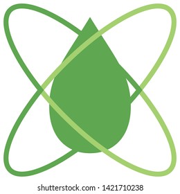 Water drop icon. Green ecology vector icon.