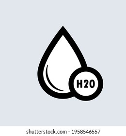 Water drop icon. H2O drop. Vector EPS 10. Isolated on background.