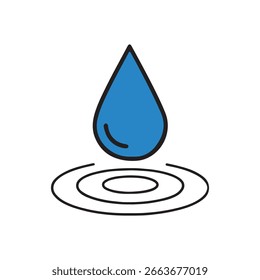 Water Drop Icon for Hydration and Environmental Care