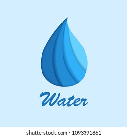 Water drop icon isolated on white background. For web site, backdrop and logo template. Useful for poster, placard and banner. Creative art concept, vector illustration, eps 10