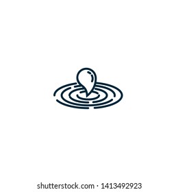 water drop icon isolated on white background. water puddle backdrop and logo template. 