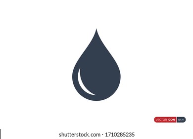 Icono de gota de agua aislado en fondo blanco. Se puede utilizar para logotipos empresariales, científicos, sanitarios, médicos y naturales. Elemento de plantilla de diseño de icono de vector plano.