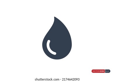 Icono de caída de agua aislado en fondo blanco. Usable para logotipos empresariales, científicos, sanitarios, médicos y naturales. Elemento de plantilla de diseño de icono de vector plano.