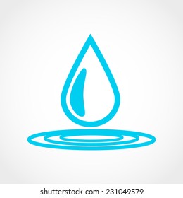 Water drop icon Isolated on White Background