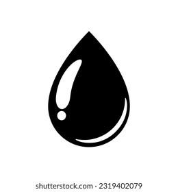 Water drop icon isolated on white background.