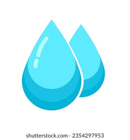 Water drop icon isolated on white background.