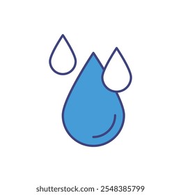 Water drop icon isolated on a white background. Vector illustration.