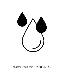 Icono de la gota de agua aislado en un fondo blanco. Ilustración vectorial.