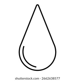 Water drop icon isolated on a white background. Vector illustration.