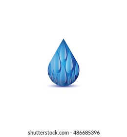 Water Drop Icon - Isolated On White Background. Vector Illustration, Graphic Design. For Web, Websites, Print Material