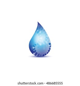 Water Drop Icon - Isolated On White Background. Vector Illustration, Graphic Design. For Web, Websites, Print Material